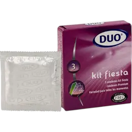 Caja De Preservativos Duo Kit Fiesta 3 Unidades